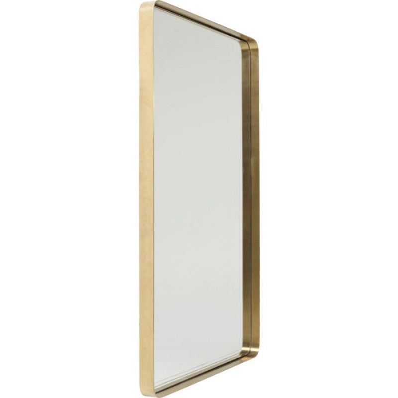 Mirror Curve Rectangular Brass 120x80cm